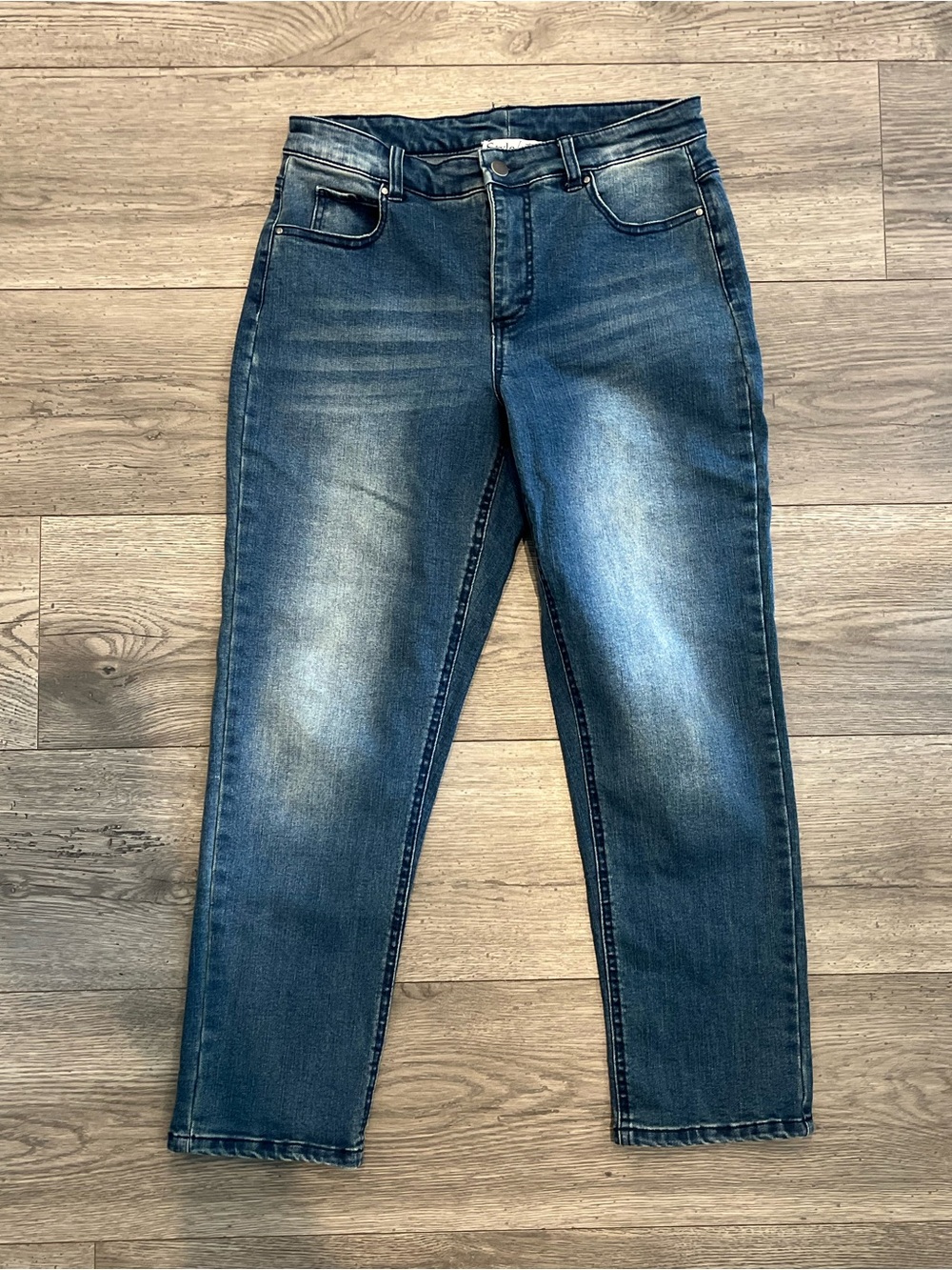StyleList by Micaela Blue Denim Straight-Leg Women's Jeans 0 Petite Dark Wash
